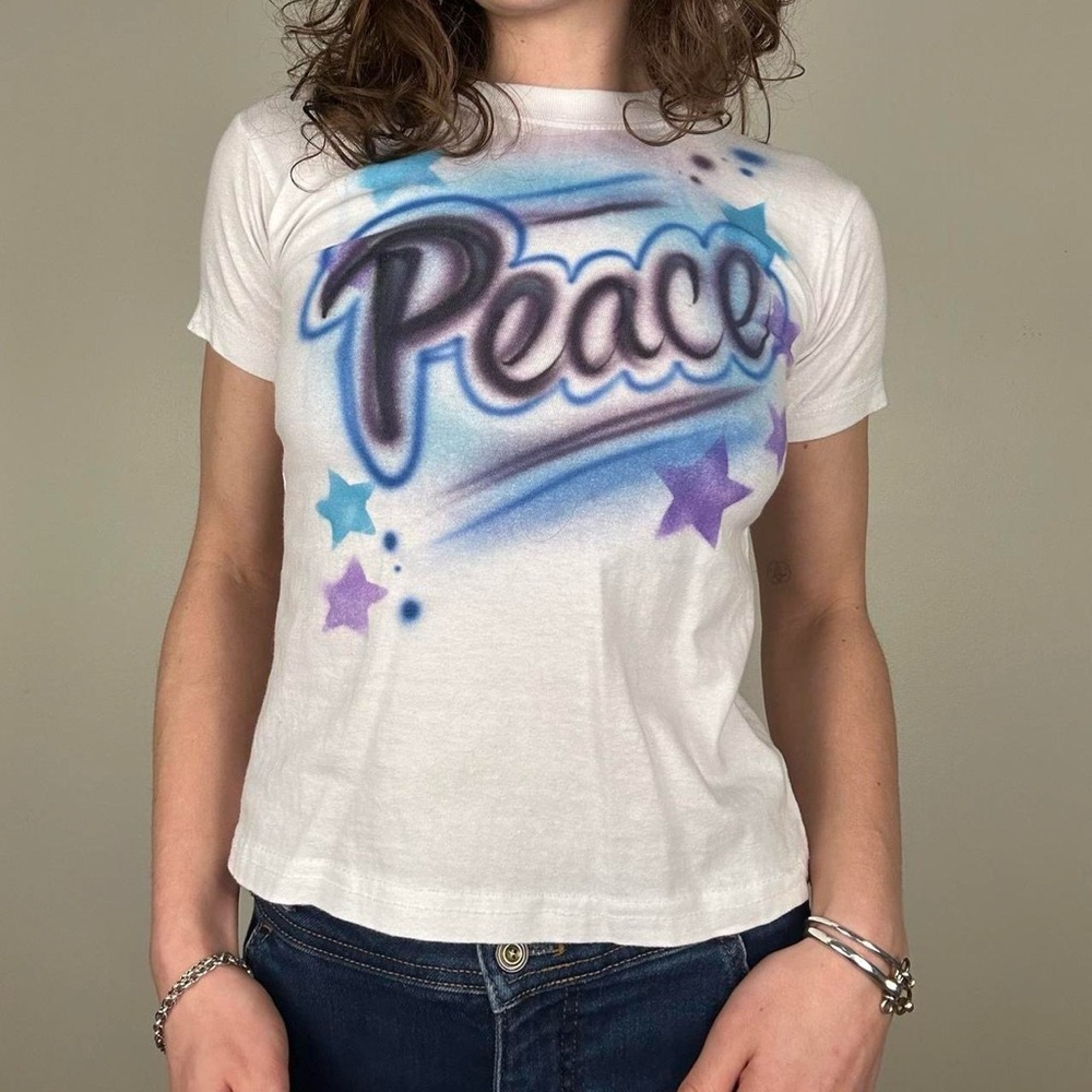 Y2K graffiti baby tee